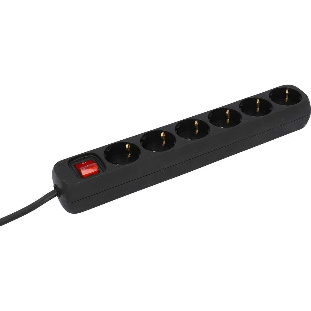 Produktabbildung EVB Steckdosenleiste 6-fach mit Schalter 1,4 m schwarz