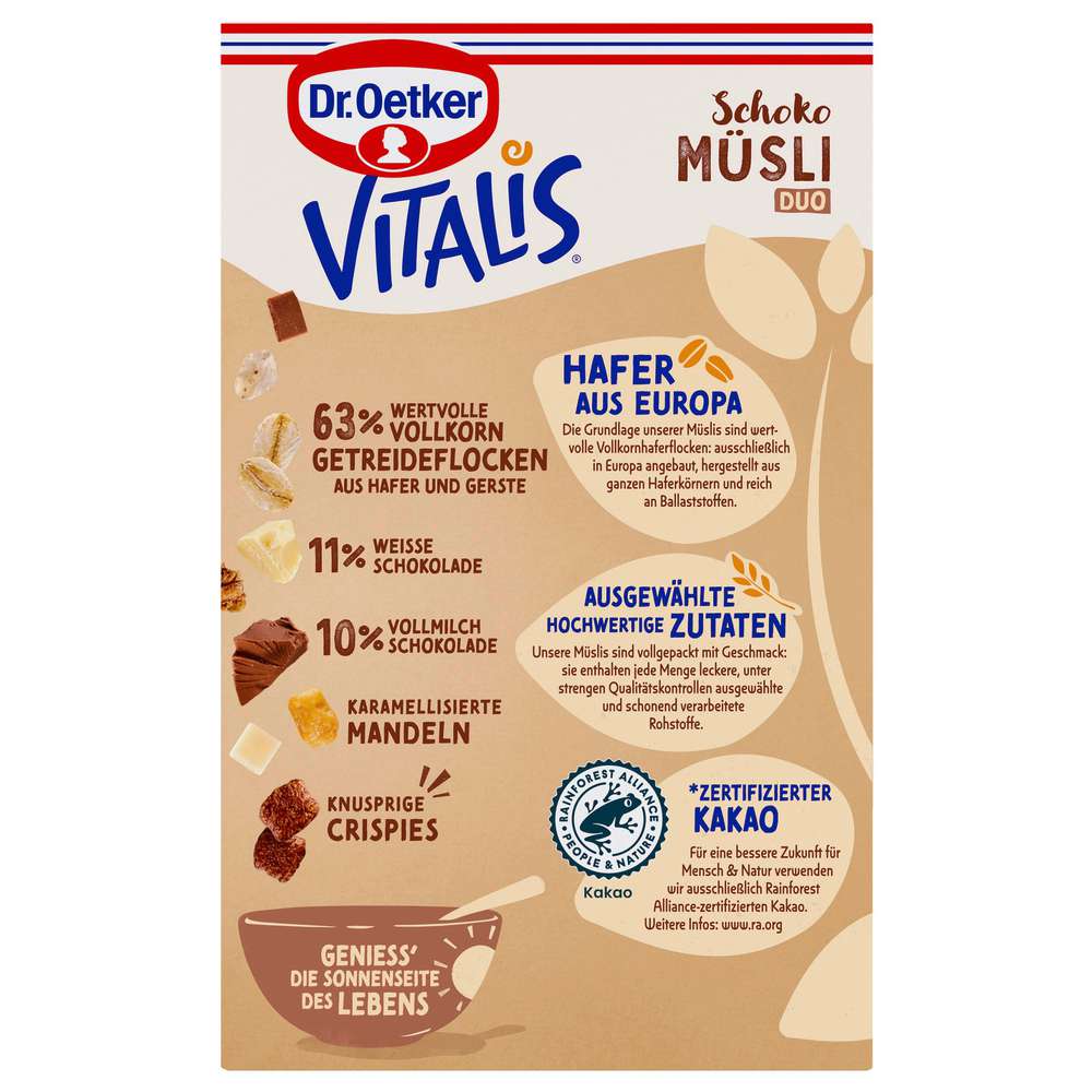 Produktabbildung Dr. Oetker Vitalis Schoko Müsli Duo