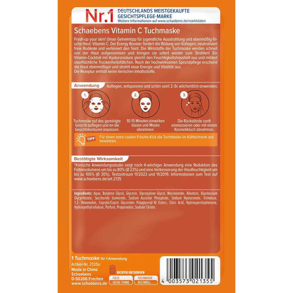 Produktabbildung Schaebens Vitamin C Tuchmaske