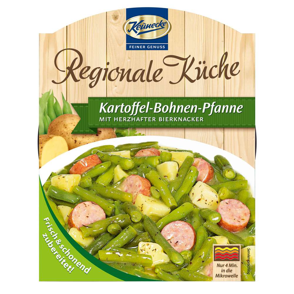 Produktabbildung Keunecke Kartoffel-Bohnen-Pfanne mit gebratener Bierknacker