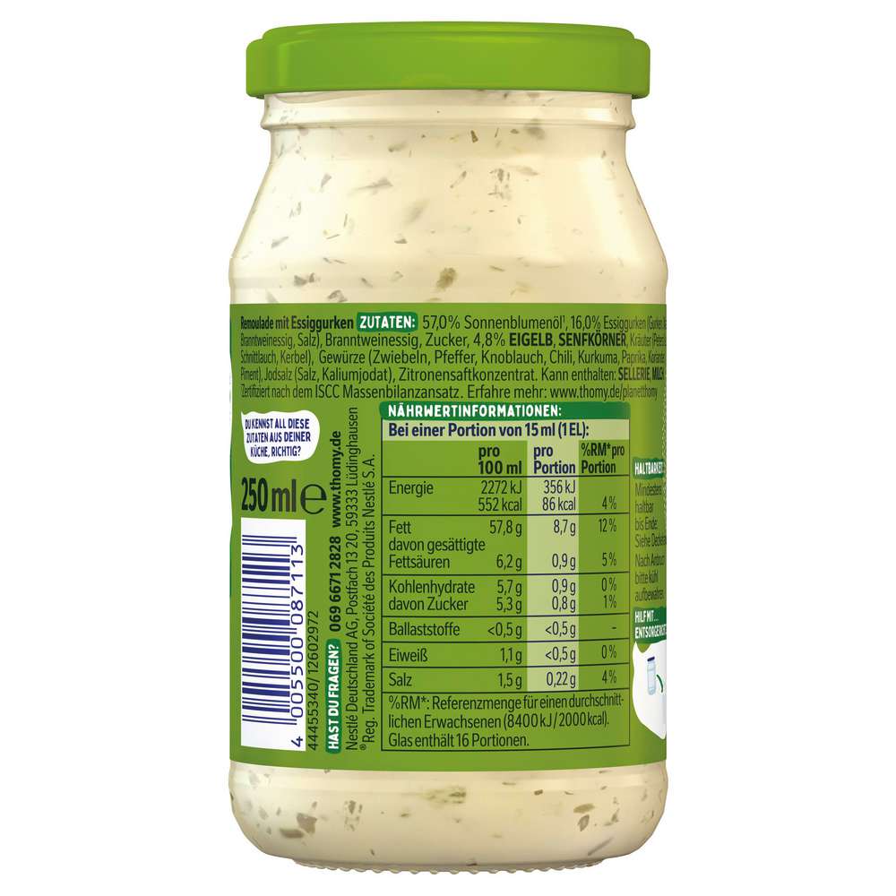 Produktabbildung Thomy Remoulade Gourmet, mit Kräuter und Essiggurke