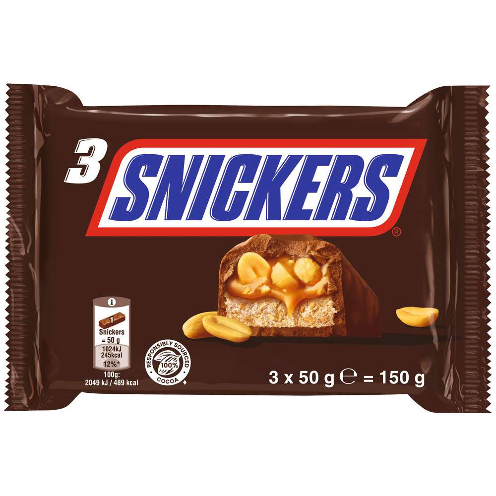 Produktabbildung Snickers Mini Erdnuss-Karamell-Schokoriegel