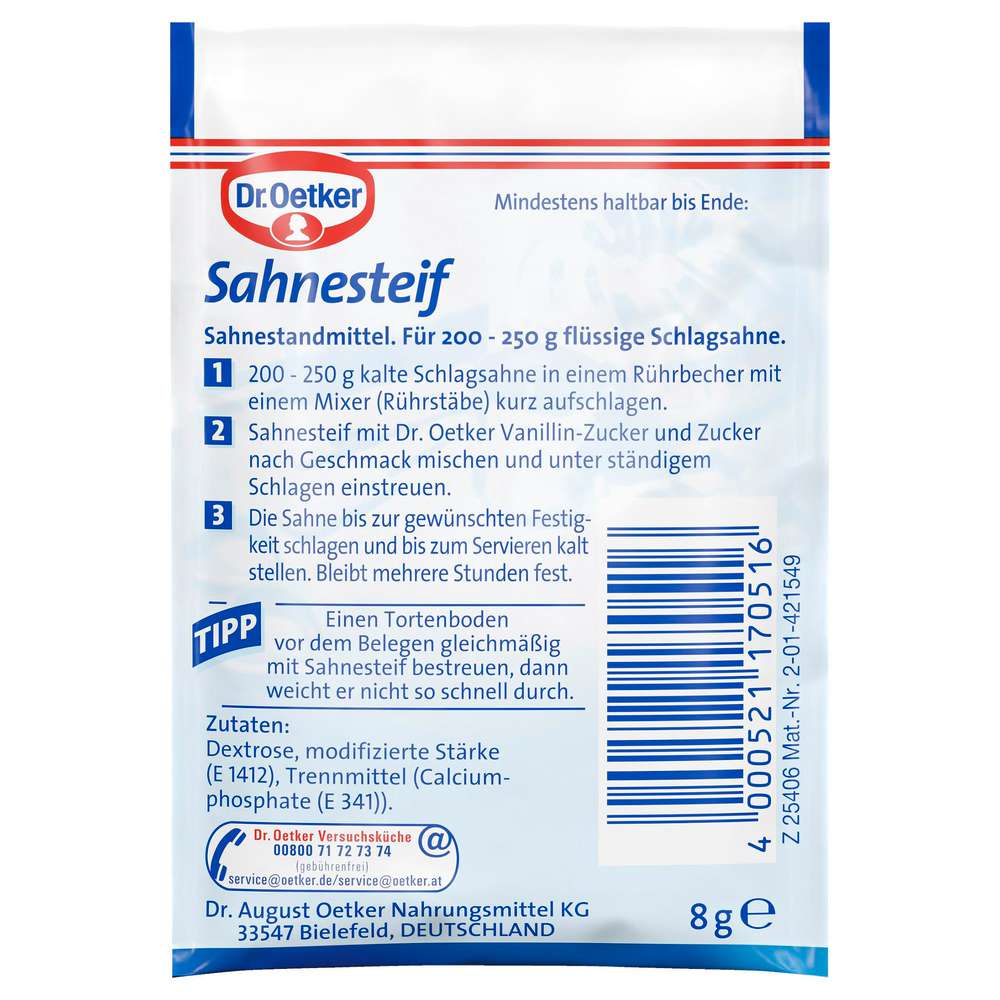 Produktabbildung Dr. Oetker Sahnesteif