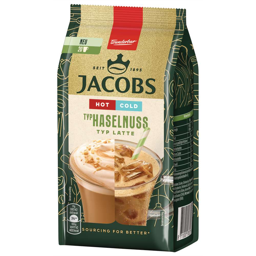 Produktabbildung Jacobs Kaffee Crema Hot&Cold, Haselnuss-Latte