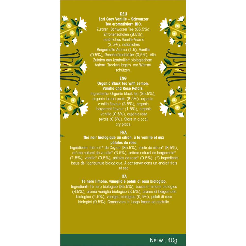 Produktabbildung English Tea Shop Bio Tee Early Grey Vanille