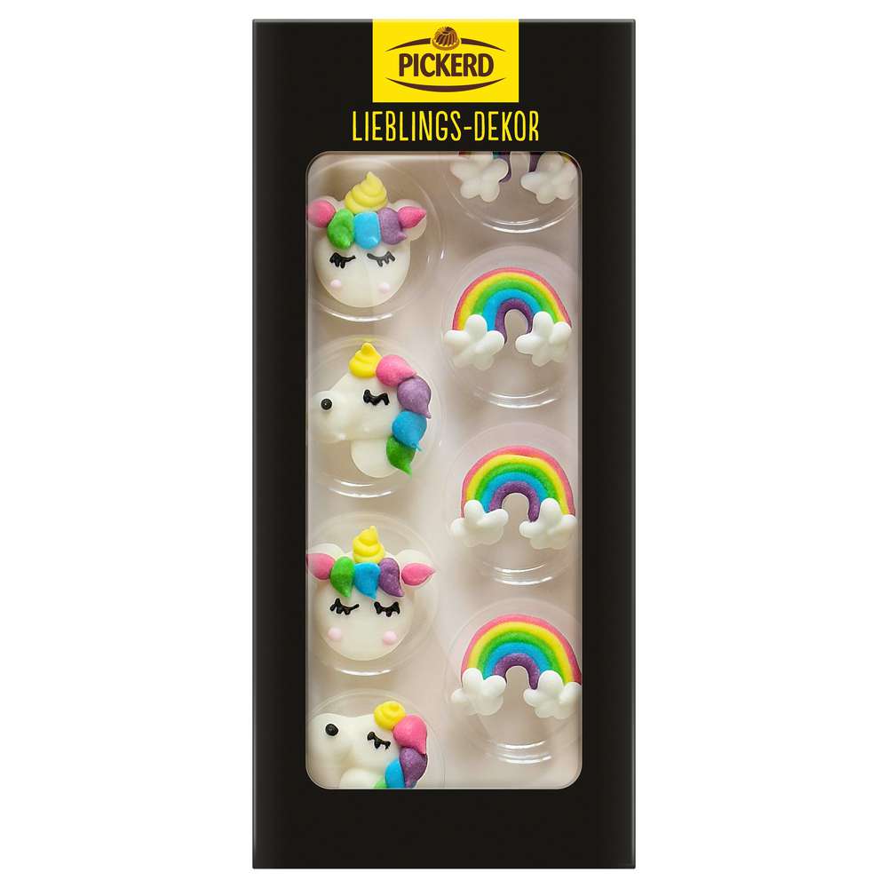 Produktabbildung Pickerd Kuchen Deko, Zucker-Einhörner & -Regenbögen