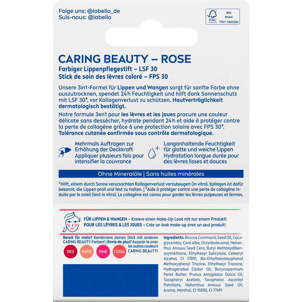 Produktabbildung Labello Lippenbalsam Caring Beauty, Rose
