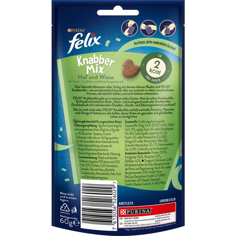 Produktabbildung Felix Katzen-Snack Knabbermix Hof & Wiese