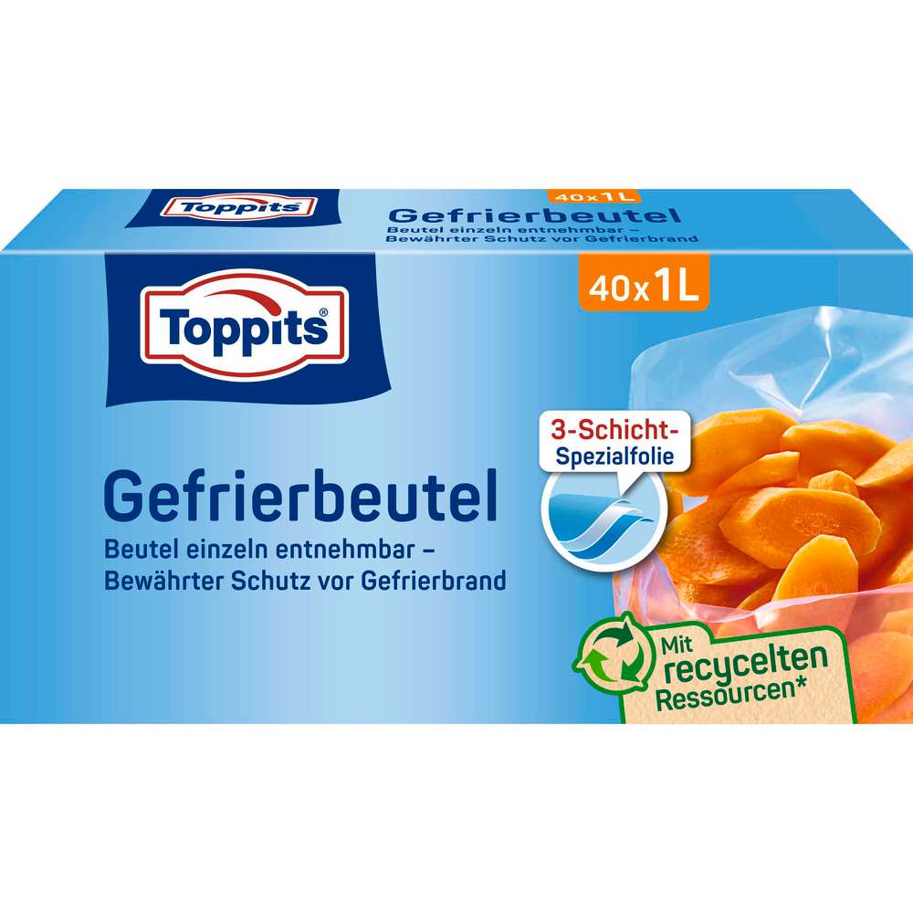 Produktabbildung Toppits Gefrier-Beutel, 40 x 1l