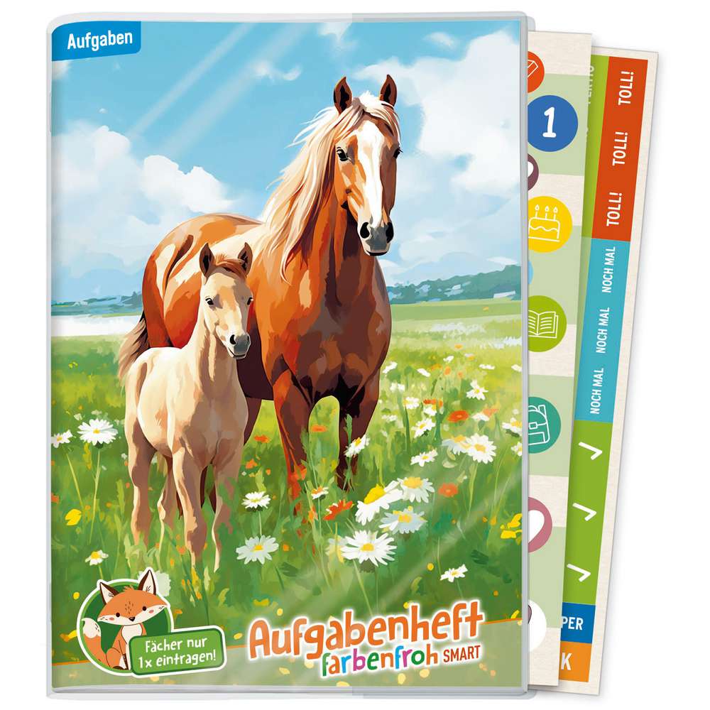 Produktabbildung Haefft Aufgabenheft Farbenfroh Smart A5, verschiedene Motive