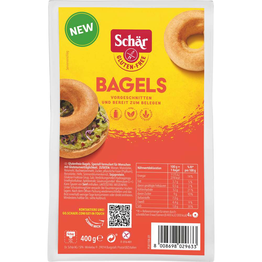 Produktabbildung Schär Bagels zum Aufbacken