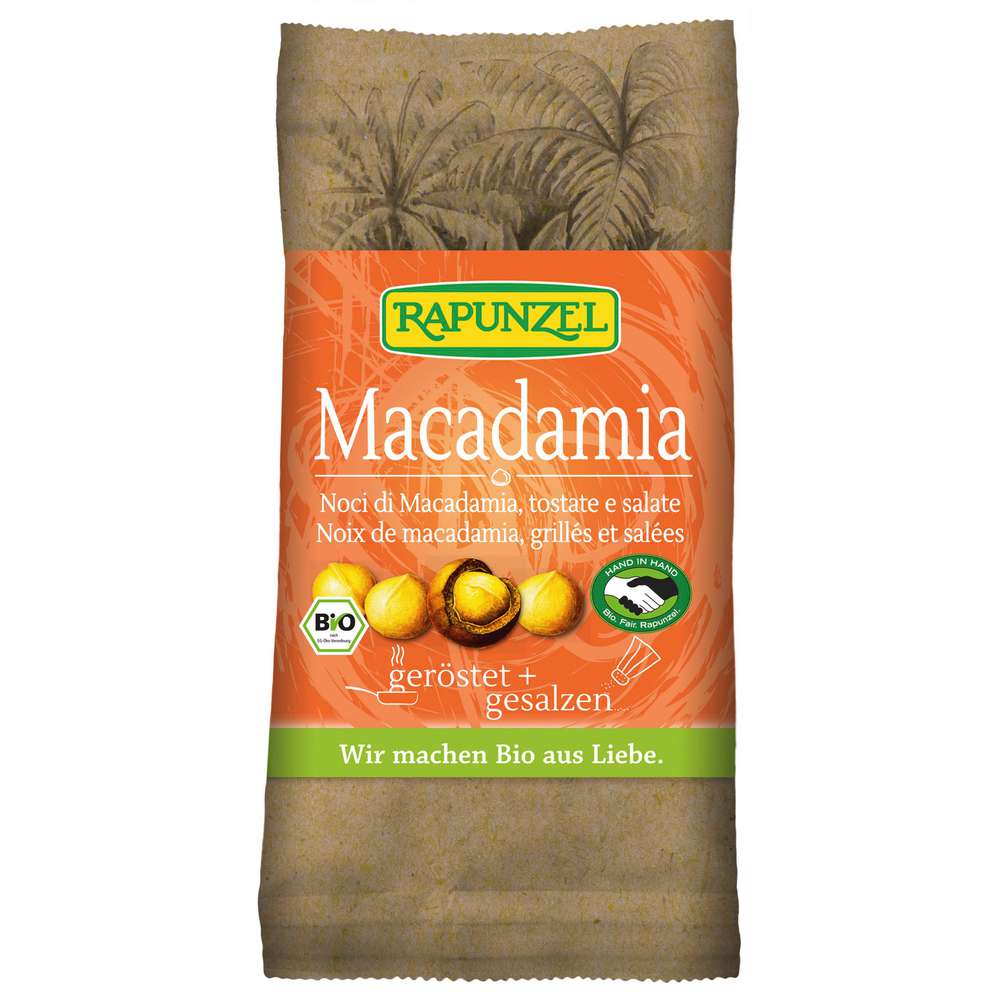 Produktabbildung Rapunzel Macadamia Nusskerne geröstet/gesalzen
