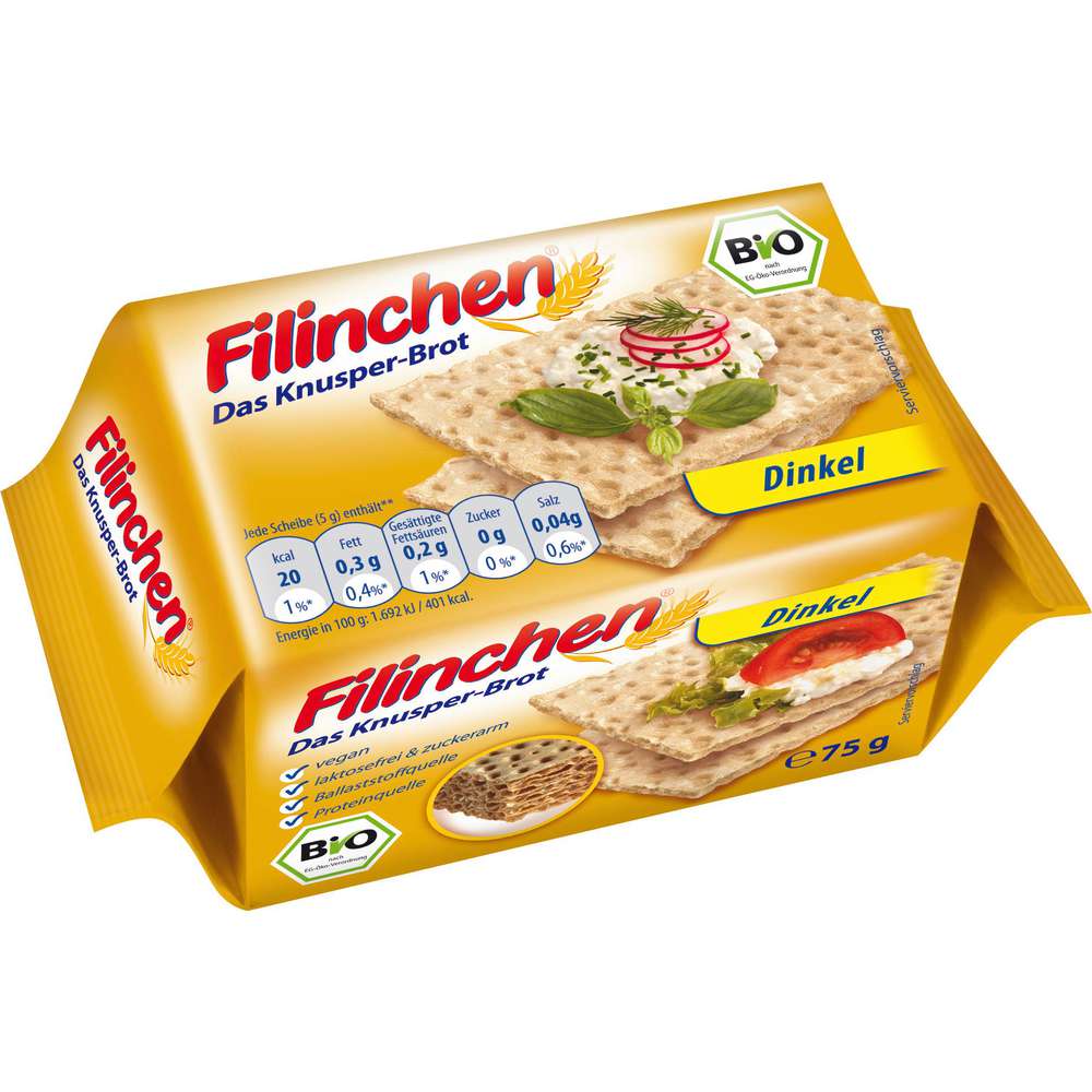 Produktabbildung Filinchen Bio Knäckebrot, Dinkel