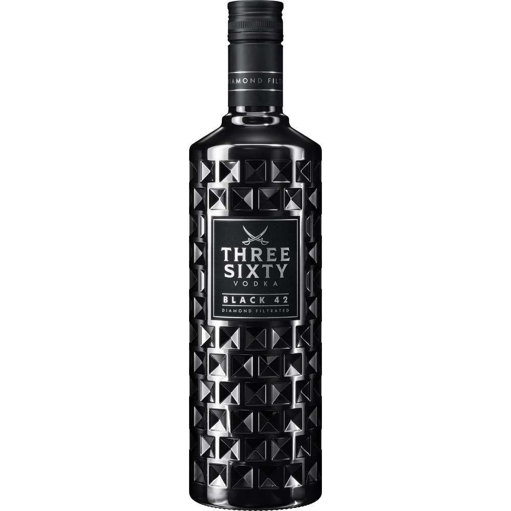 Produktabbildung Three Sixty Black 42 Vodka 42%