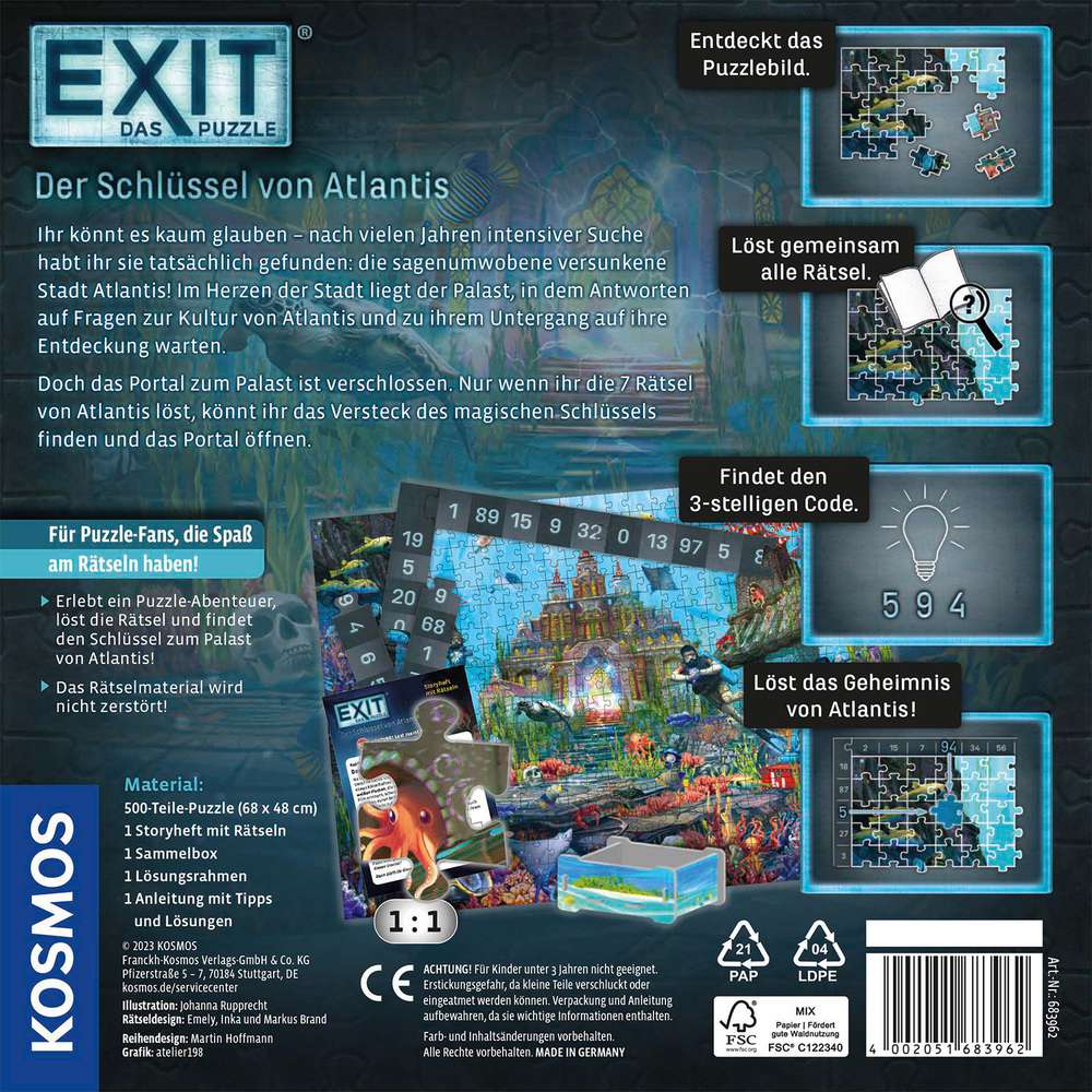 Produktabbildung Kosmos EXIT -  Puzzle Der Schlüssel von Atlantis