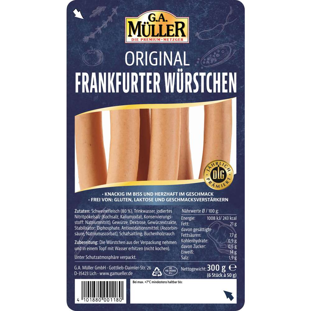 Produktabbildung G.A. Müller Frankfurter Würstchen