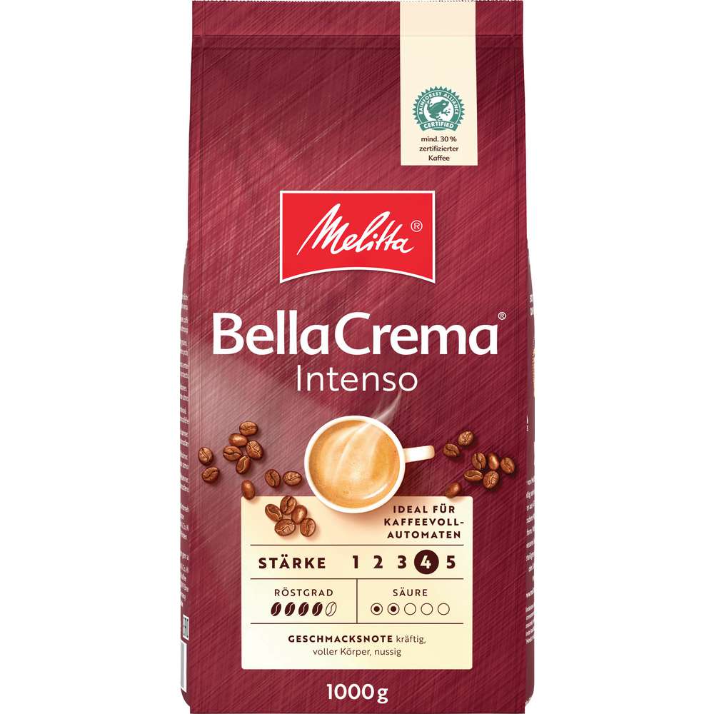 Produktabbildung Melitta Kaffee Bella Crema, Intenso, ganze Bohnen