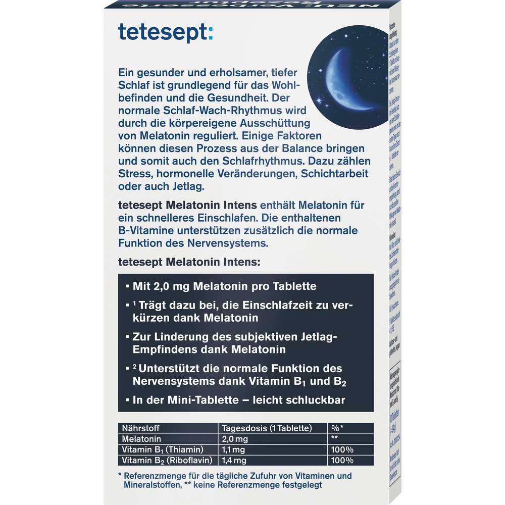 Produktabbildung tetesept Melatonin Intense Tabletten