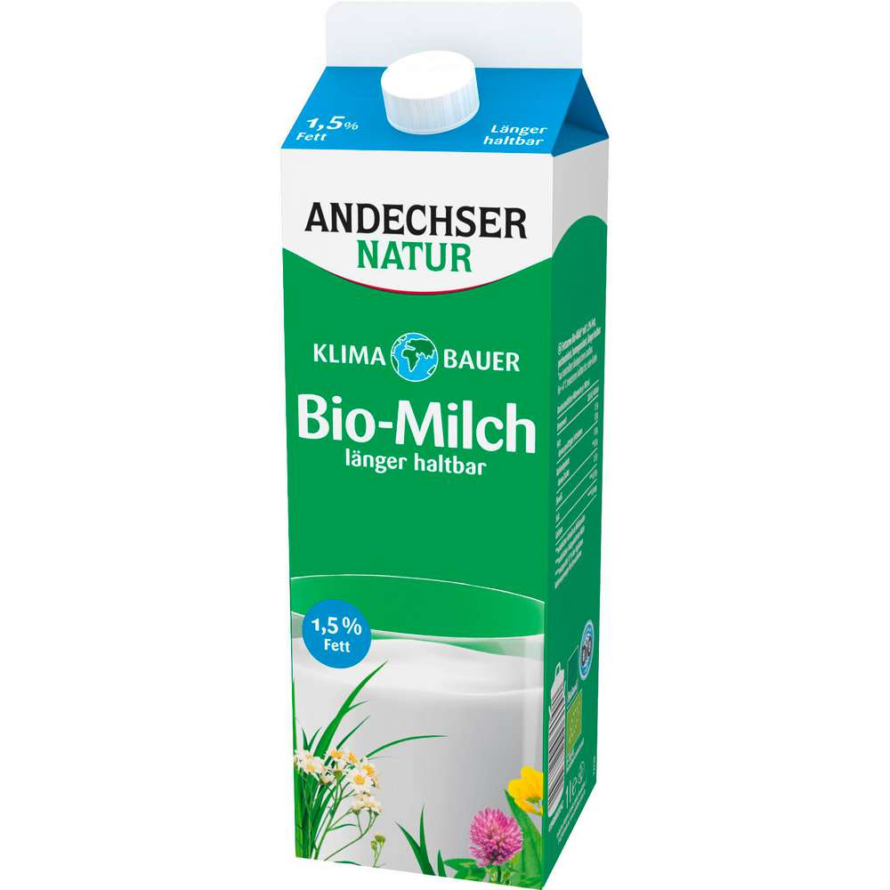 Produktabbildung Andechser länger haltbare Bio Milch, 1,5% Fett