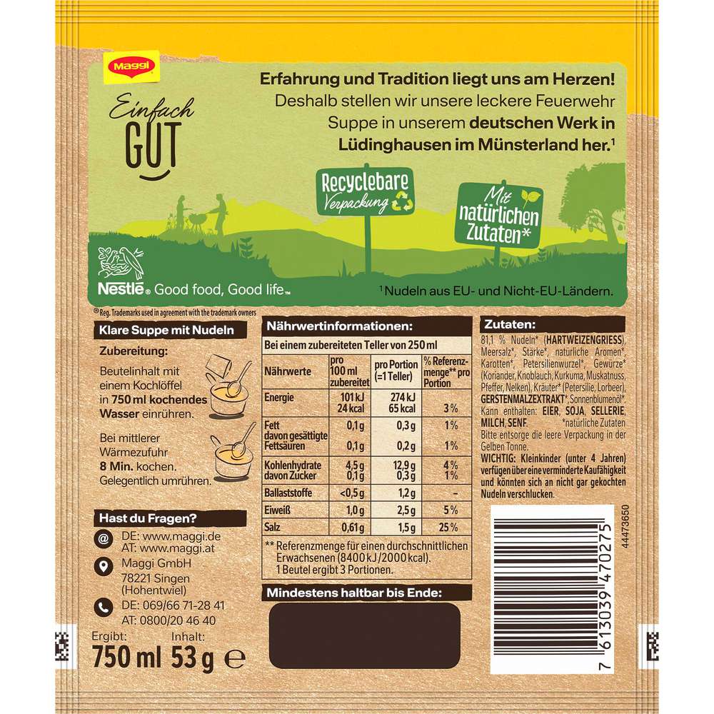 Produktabbildung Maggi Feuerwehrsuppe