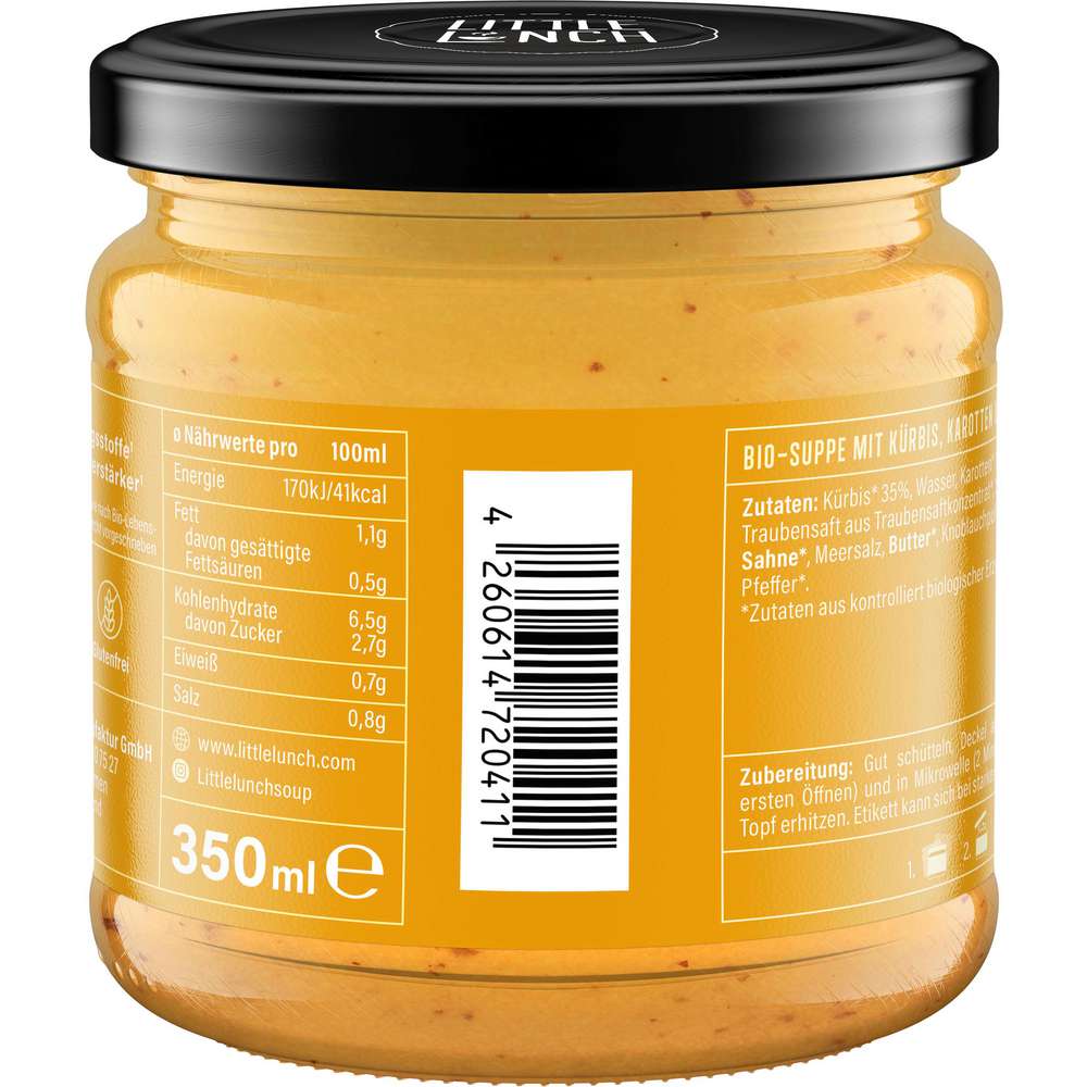 Produktabbildung Little Lunch Bio Kürbissuppe
