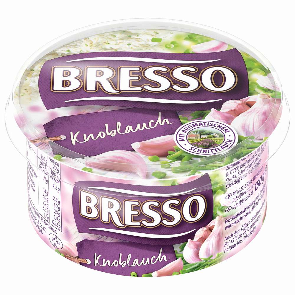 Produktabbildung Bresso Frischkäse, Knoblauch