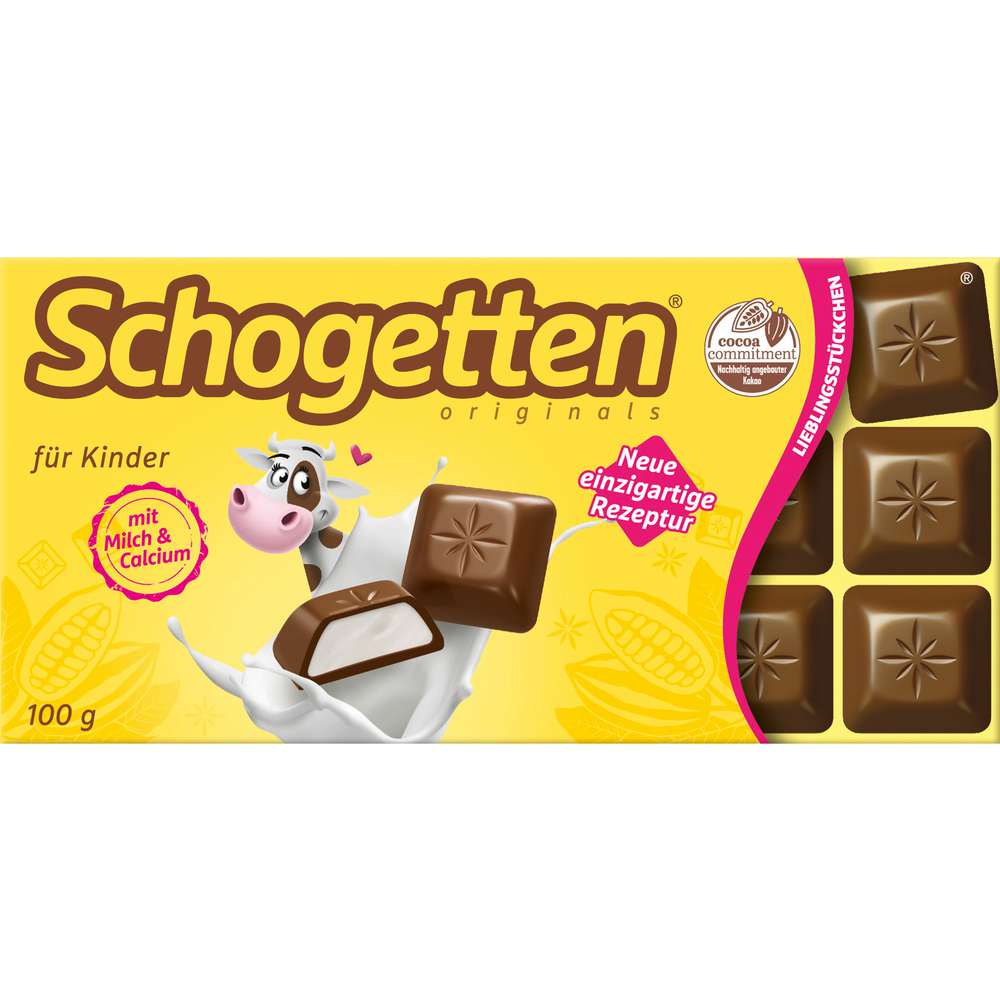 Produktabbildung Schogetten Tafelschokolade, Kinder, Milch/Calcium