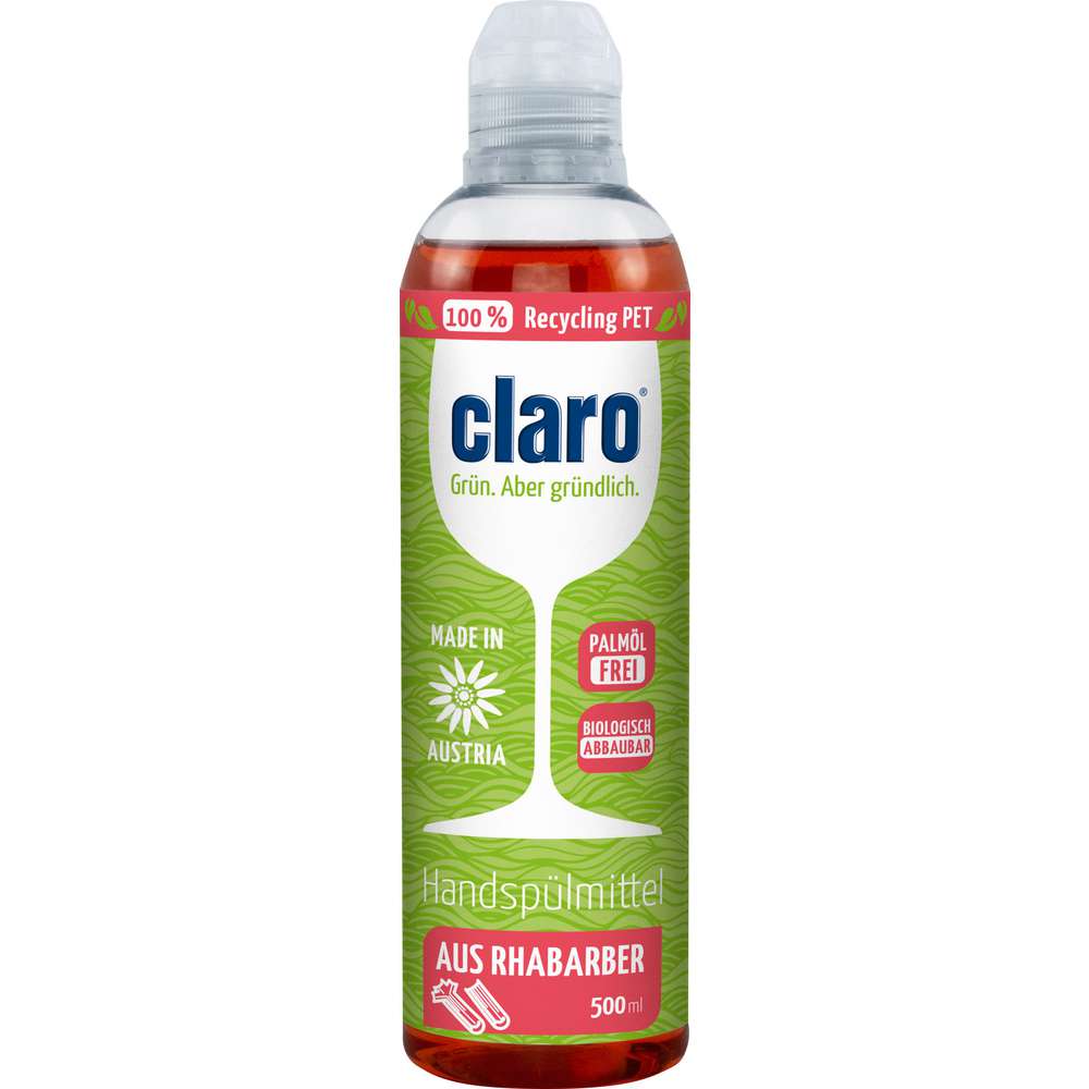 Produktabbildung claro Geschirrspülmittel, Rhabarber