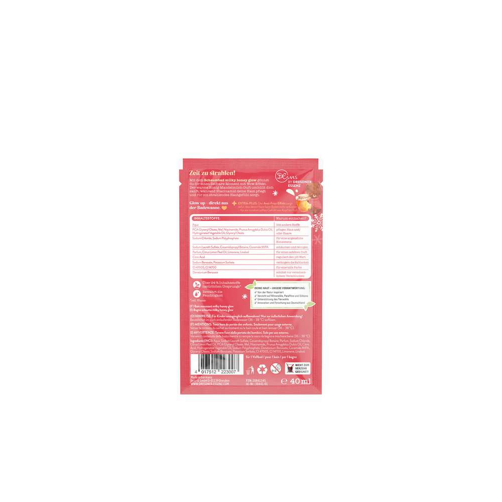 Produktabbildung Dresdner Essenz DEins Badeschaum, Milky Honey Glow
