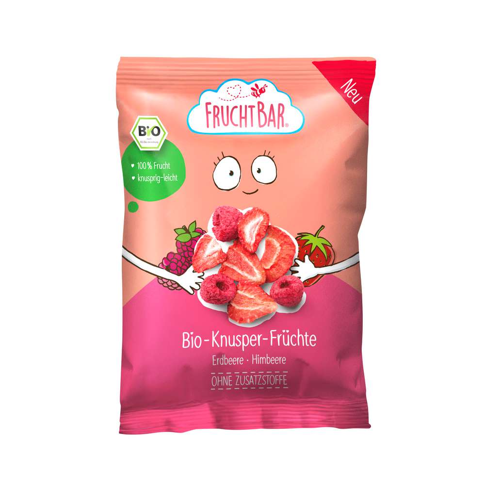 Produktabbildung Fruchtbar Bio Knusper-Früchte, Erdbeere/Himbeere