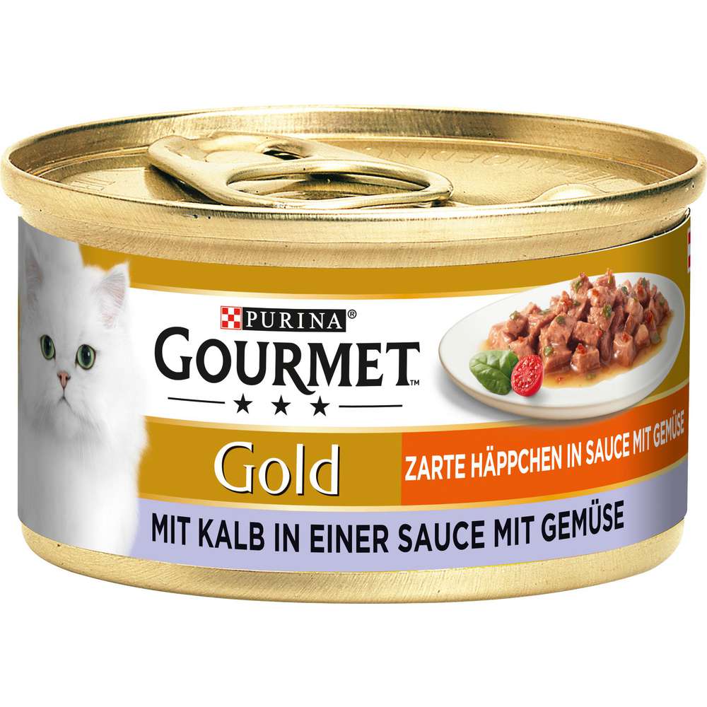 Produktabbildung Purina Katzen-Nassfutter Gourmet Gold, Zarte Häppchen, Kalb/Gemüse