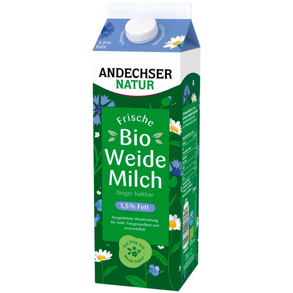 Produktabbildung Andechser länger haltbare Bio Milch, 1,5% Fett
