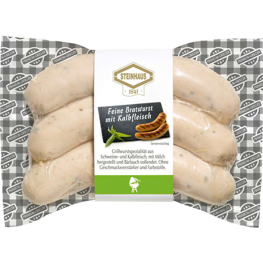 Produktabbildung Steinhaus Bergische Bratwurst, mit Kalbfleisch 