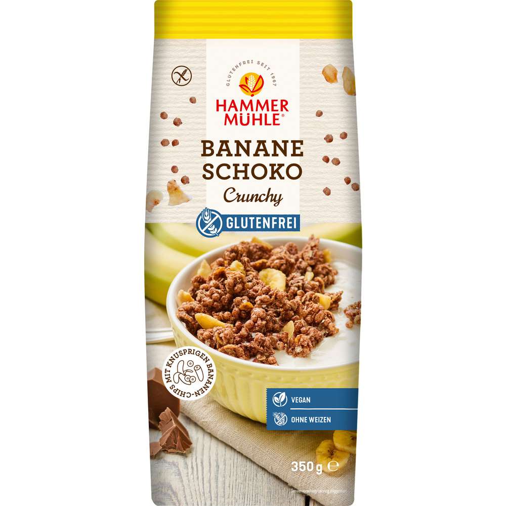 Produktabbildung Hammermühle Müsli Crunchy, Banane/Schoko, Glutenfrei