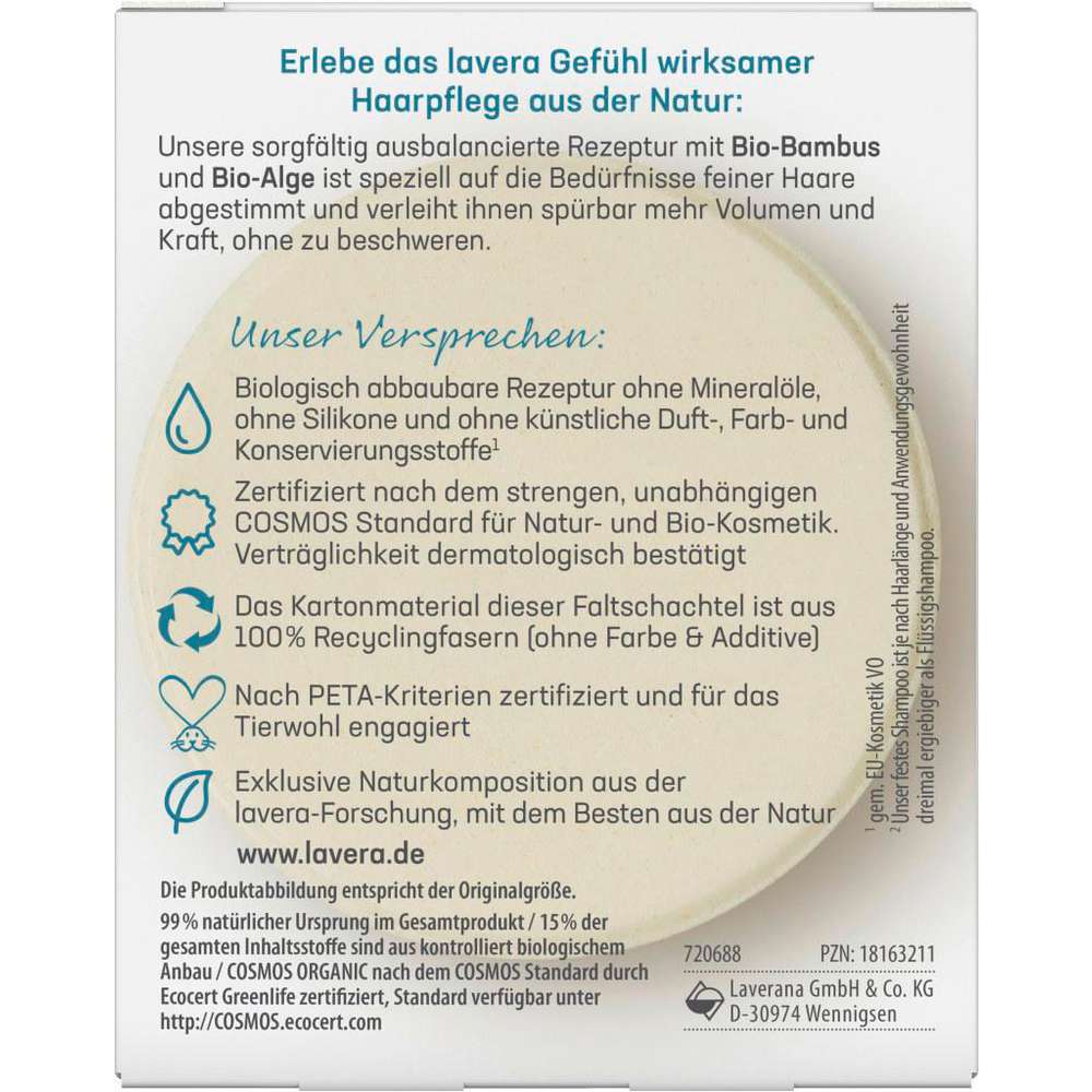 Produktabbildung lavera Festes Pflegeshampoo, Volumen & Kraft