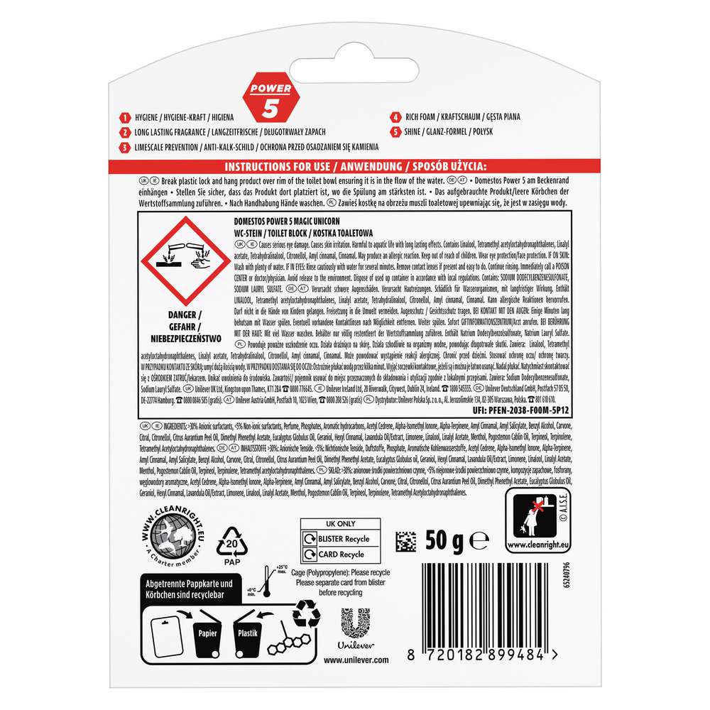 Produktabbildung Domestos WC-Stein Power 5, Unicorn