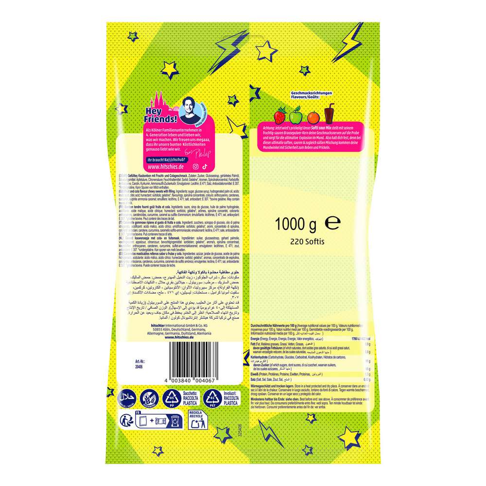Produktabbildung Hitchcock Kaubonbons Softi Sour Brizzl Mix