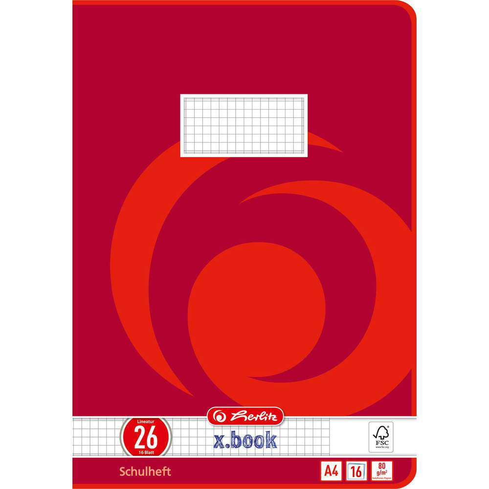 Produktabbildung Herlitz Heft A4, Lineatur 26, 16 Blatt