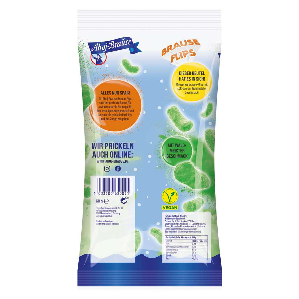 Produktabbildung Ahoj-Brause Brause Flips, Waldmeister