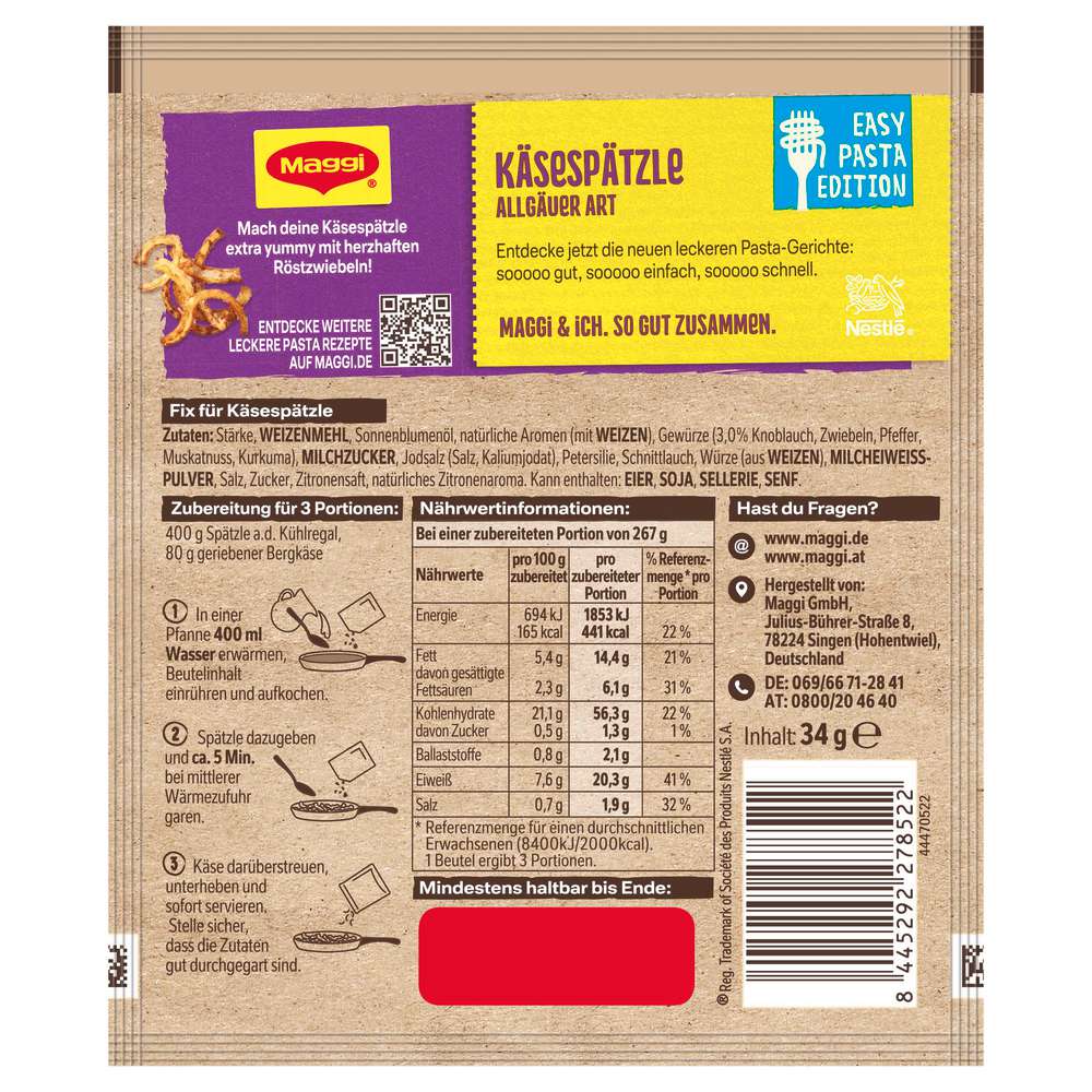 Produktabbildung Maggi Fix Käsepätzle