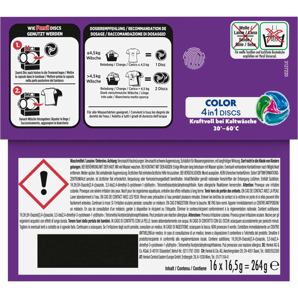 Produktabbildung Persil Color-Waschmittel Discs 4in1 Tiefenrein