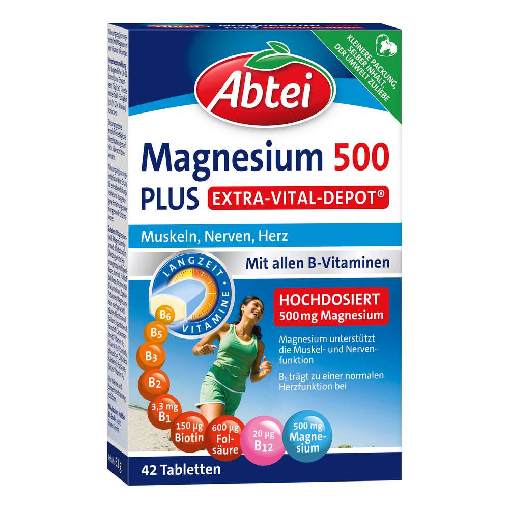 Produktabbildung Abtei Magnesium 500 Plus, Extra-Vital-Depot