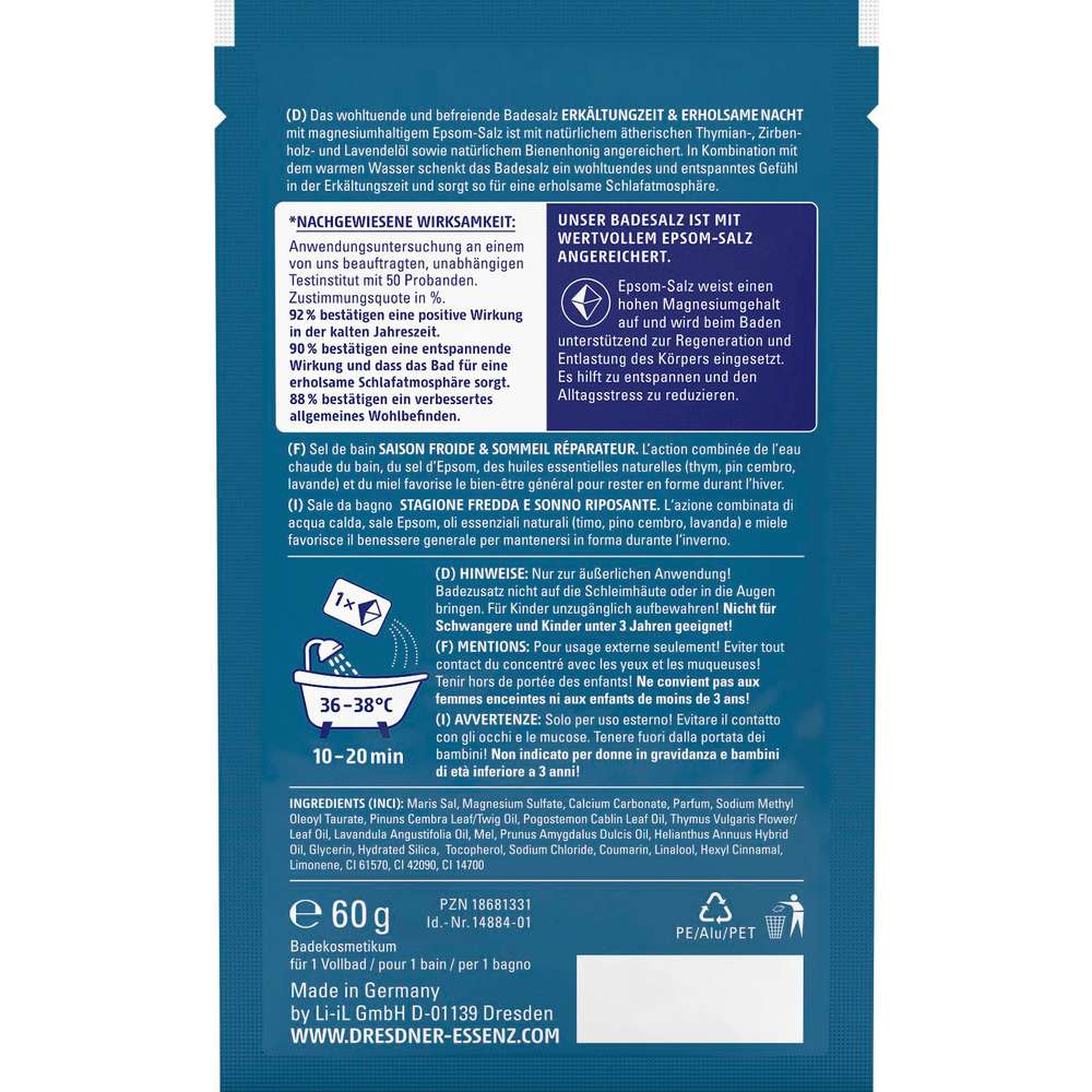 Produktabbildung Dresdner Essenz Badesalz Erkältung & Nacht