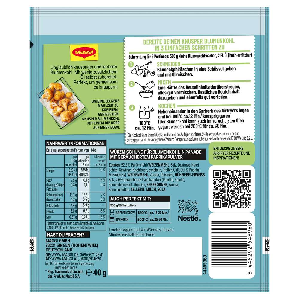 Produktabbildung Maggi Fix-Würzmischung Airfryer, Blumenkohl