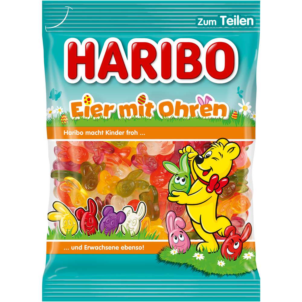 Produktabbildung Haribo Fruchtgummi Eier mit Ohren