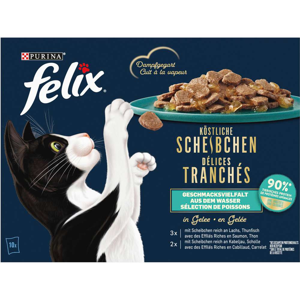 Produktabbildung Felix Katzen-Nassfutter, Scheibchen Fisch in Gelee