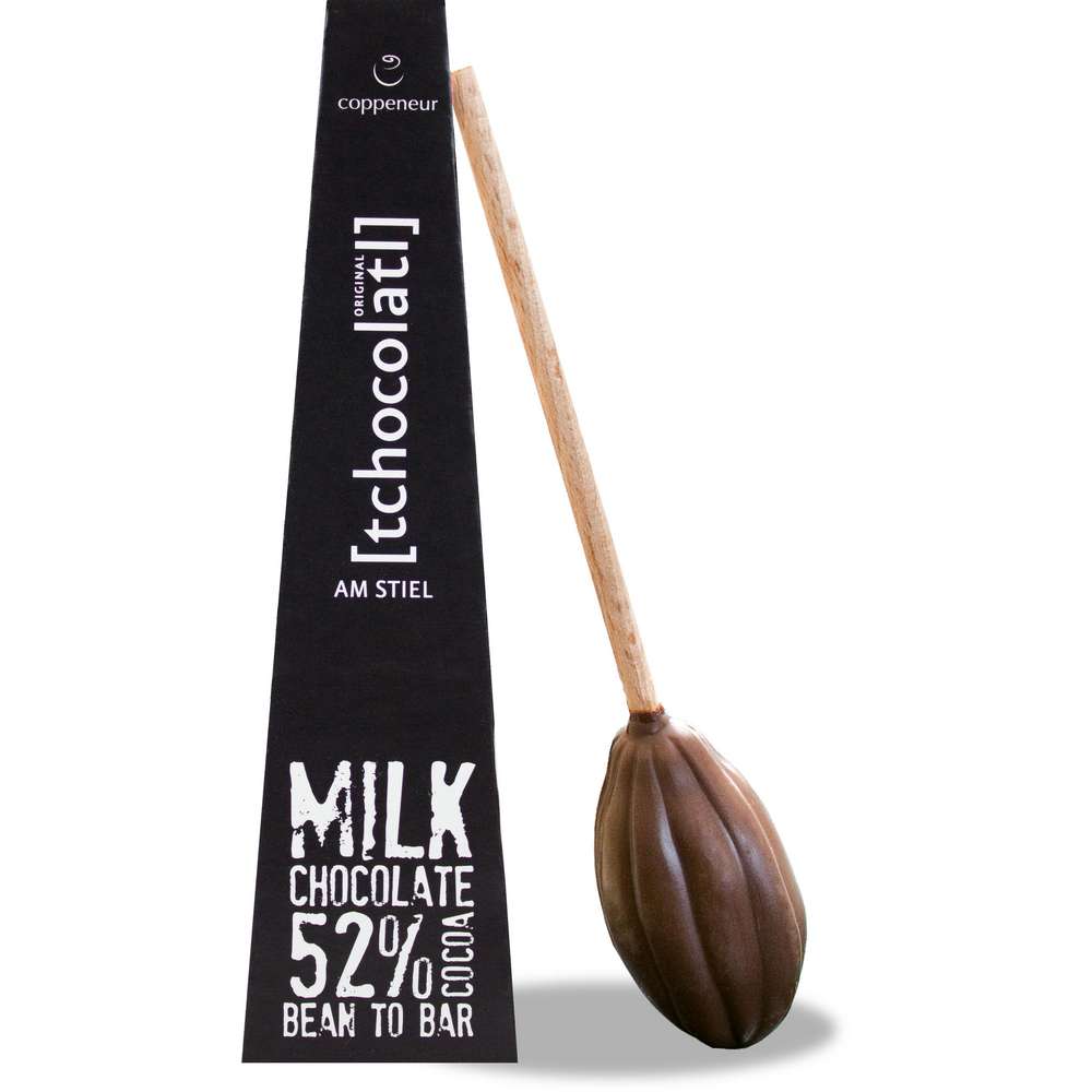Produktabbildung coppeneur Bio Tchocolatl am Stiel, 52% Vollmilch Schokolade