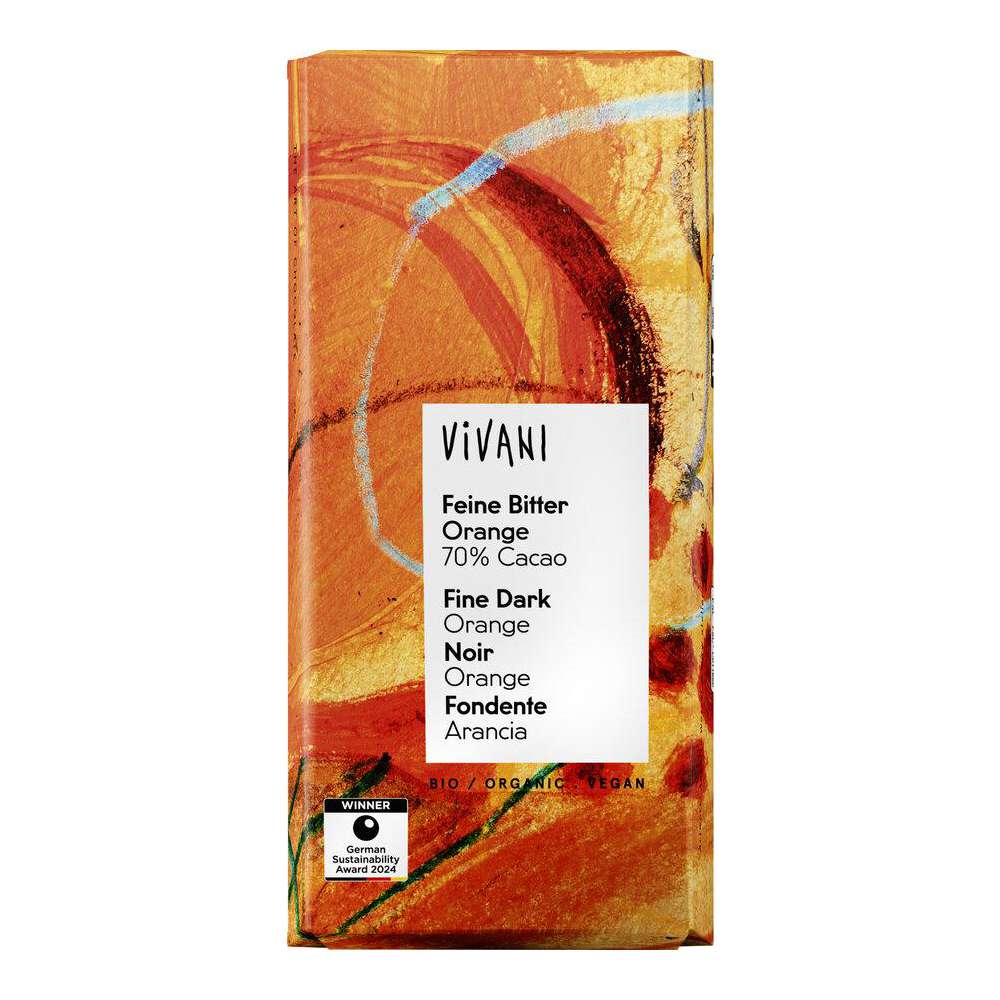 Produktabbildung Vivani Tafelschokolade Feine Bitter Orange, 70 % Kakao
