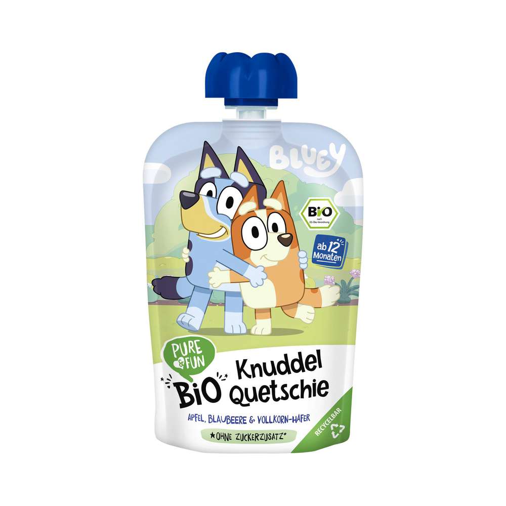 Produktabbildung Pure & Fun Bio Quetschie Bluey, Blaubeere/Hafer