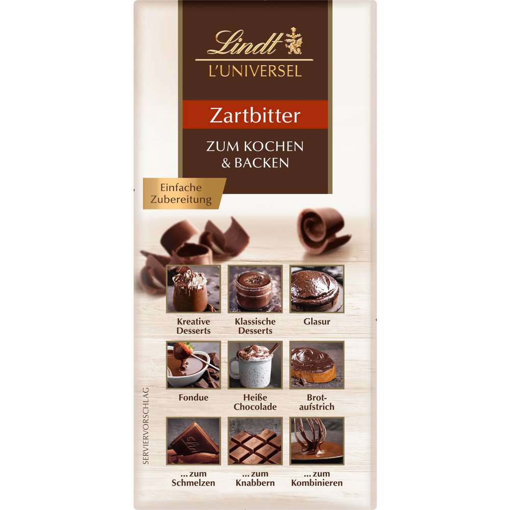 Produktabbildung Lindt L'Universel Tafelschokolade, Zartbitter